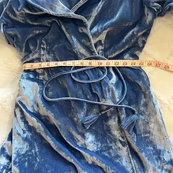 Free People Viola sky blue crushed velvet romper - Picture 13 of 16